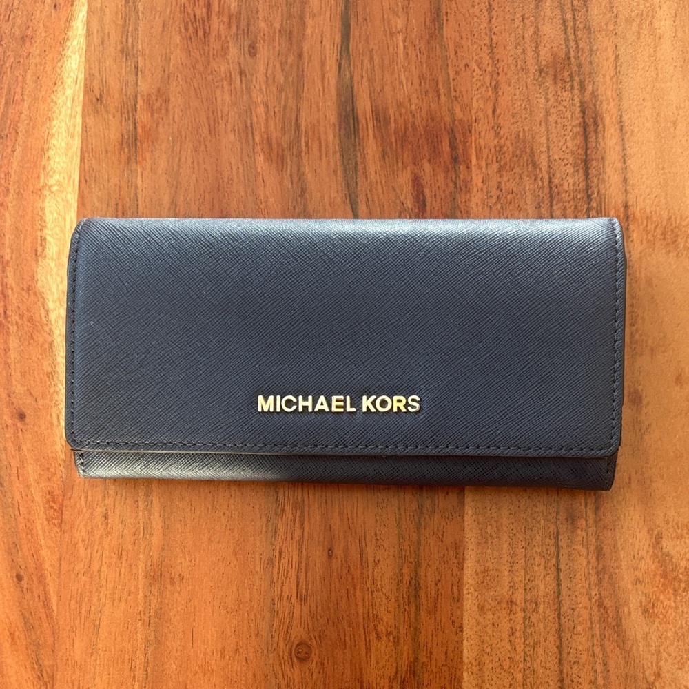 Michael Kors Dark Navy Front Snap Wallet